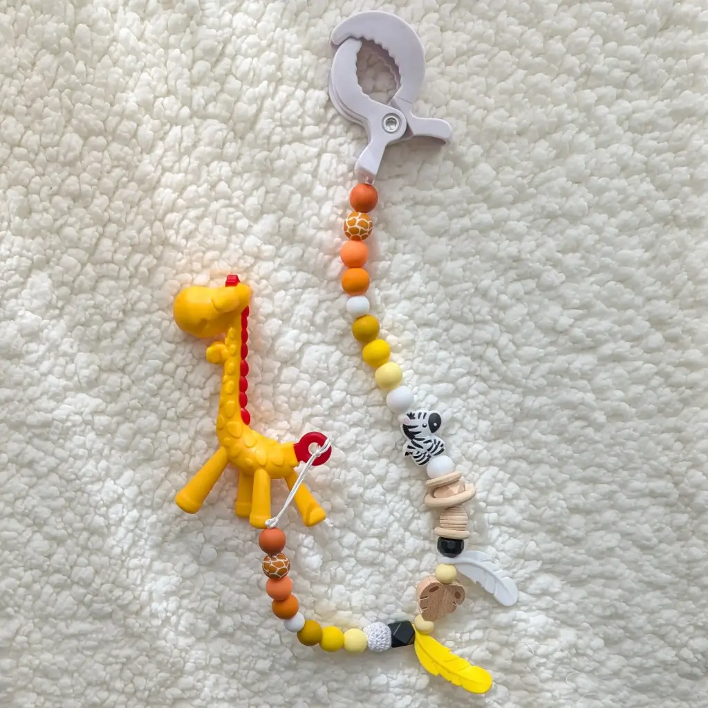 Neugierige Giraffe - Kinderwagen-Beisskette