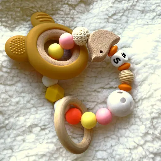 Cuddly Bear - Sensory Teether-Rattle